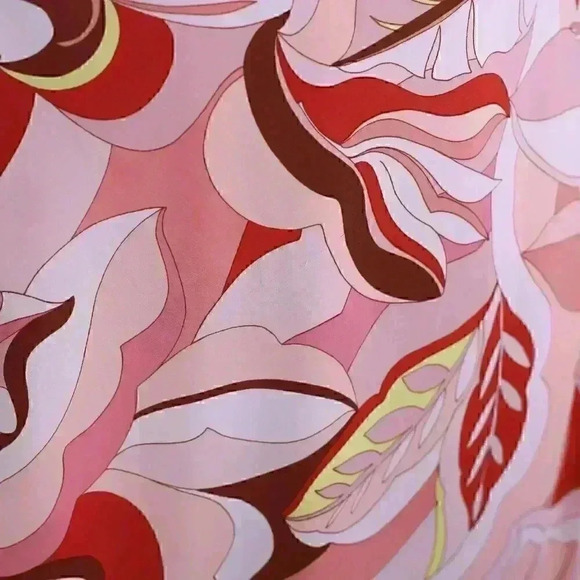 Forever 21+ Size OX Pink leaf print strappy side shirred midi dress - Picture 15 of 16